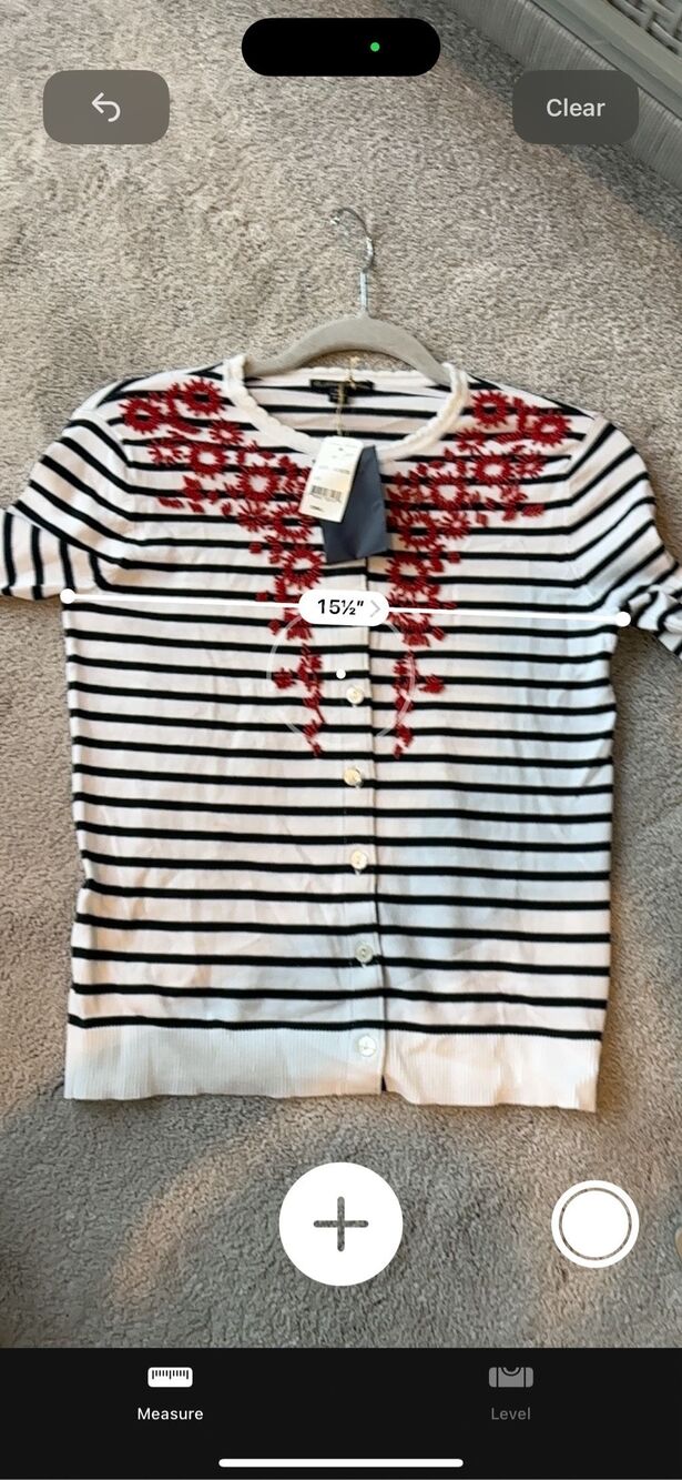 NWT Brooks Brothers Floral-Beaded Striped Cardigan Embroidered Sweater XS $150 A - Picture 10 of 11
